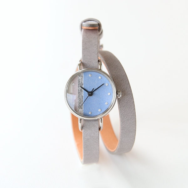 レディ-ス 二重巻き腕時計 かさね 露草(つゆくさ)・画像