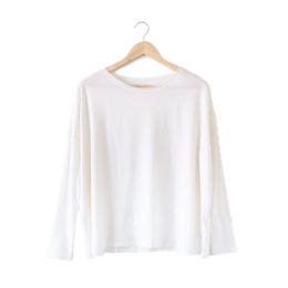 BLANC LAITコットンカシミヤ カットソ-・画像