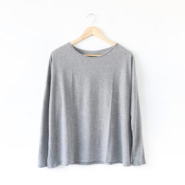 GRIS CHINE CLAIRコットンカシミヤ カットソ-・画像