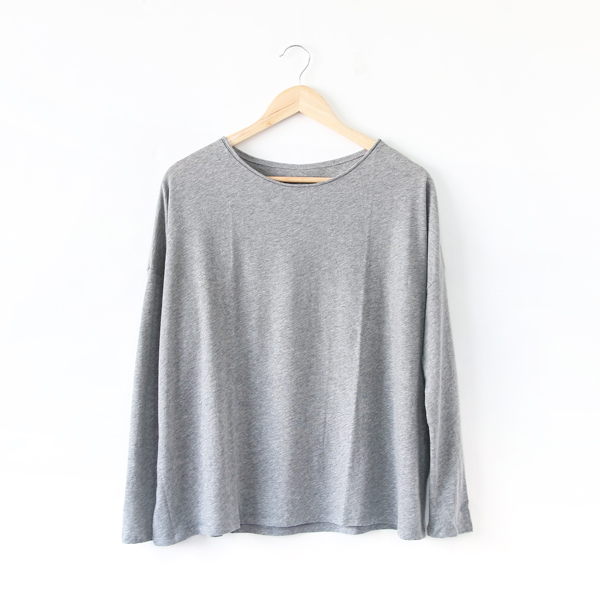 GRIS CHINE CLAIRコットンカシミヤ カットソ-・画像