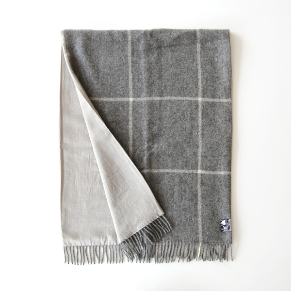 GREY/NATURAL【別注】ブランケット（186×68） DANAJA 0155 with linen・画像
