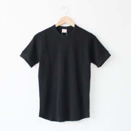 BLACK【別注】ワッフルクル-ネックショ-トスリ-ブ・画像