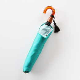 甲州織 折りたたみ傘 かさね ミントグリ-ン/ホワイト・画像