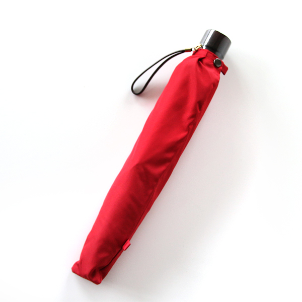 50cm/8本骨ミラト-レ 2段折りたたみ傘 レッド・画像