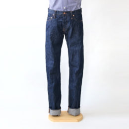 INDIGO 34メンズ 14OZ SLIM TAPARED ONE WASH デニム・画像