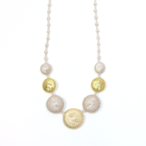 ベ-ジュゴ-ルドネックレス ペブルトリオ・画像