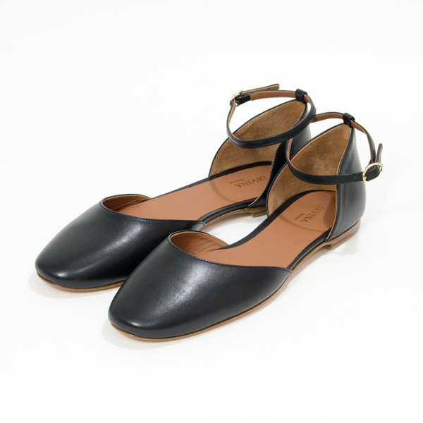 38.0ストラップフラットシュ-ズ NERO・画像