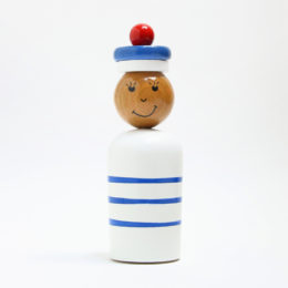 木製貯金箱 MARIN NAVY BOY WHITE（男の子）・画像