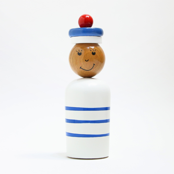 木製貯金箱 MARIN NAVY BOY WHITE（男の子）・画像