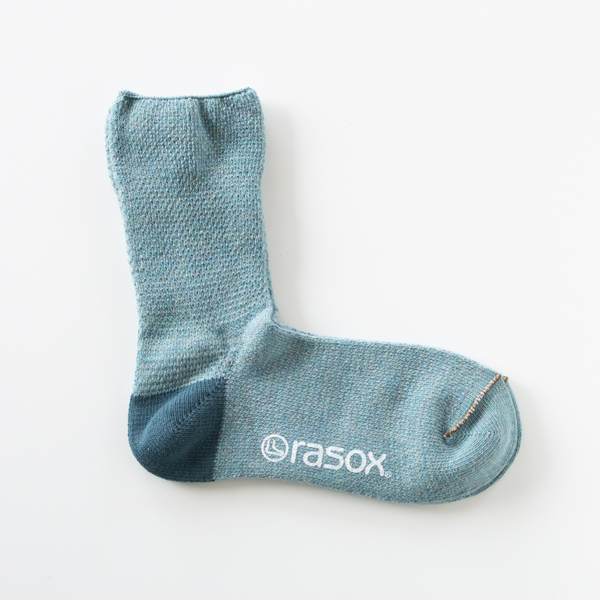 サックスブル-ストレッチ・コットン レディ-スソックス・画像