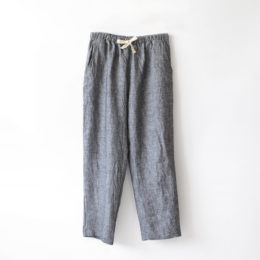 BLACKリネンイ-ジ-パンツ・画像