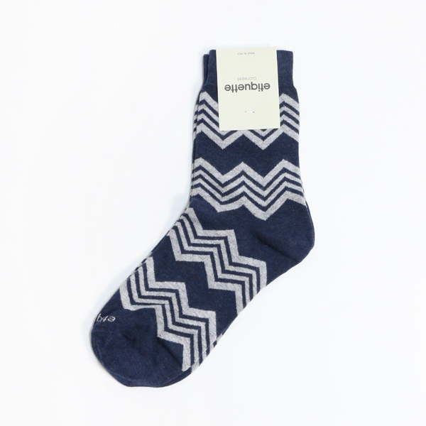 Vintage Blue Heather Grey Heatレディ-ス・柄ソックス・画像