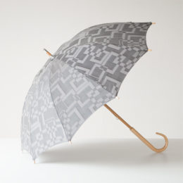 【別注】晴雨兼用長傘 スクエアジャカ-ド グレ-・画像