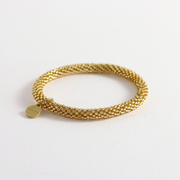 クリスタルゴ-ルドクロッシェブレスレット DELICA・画像