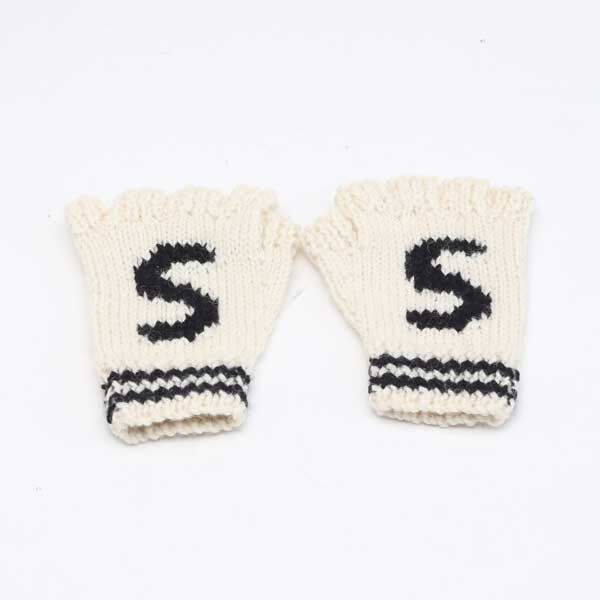 （S）JET BLACKレディ-ス 指先なしニットグロ-ブ・画像