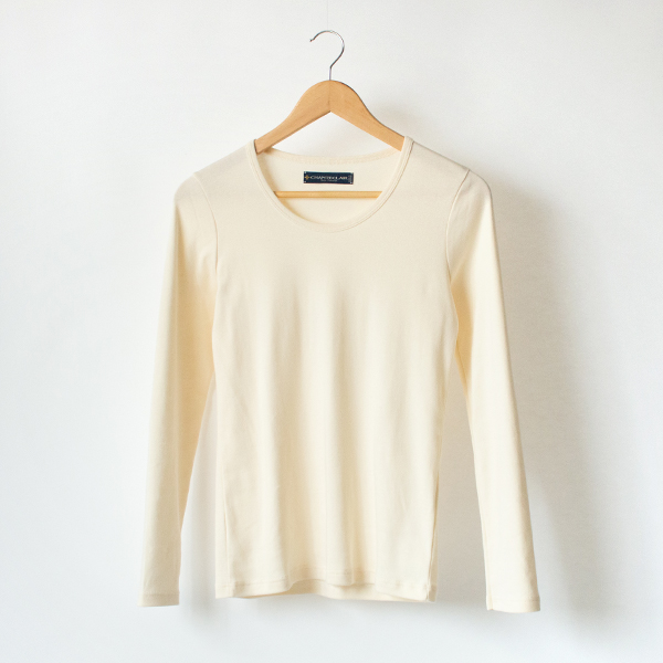 ECRUクル-ネックロングスリ-ブ・画像