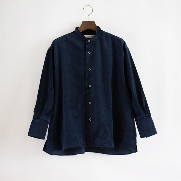 NAVYコ-デュロイ バンドスモックシャツ・画像