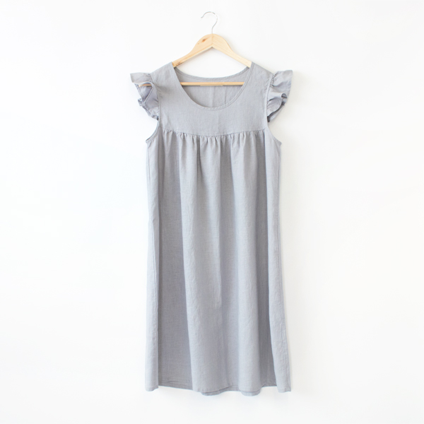 LIGHT GRAYリネンパジャマ ドレス・画像