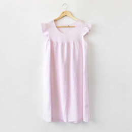 LIGHT PINKリネンパジャマ ドレス・画像