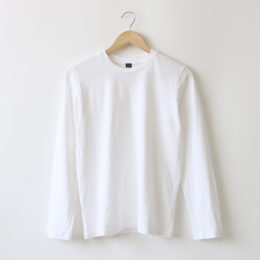 WHITE 1リネンコットン長袖Tシャツ・画像