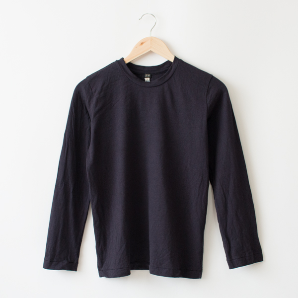 NAVY 2リネンコットン長袖Tシャツ・画像