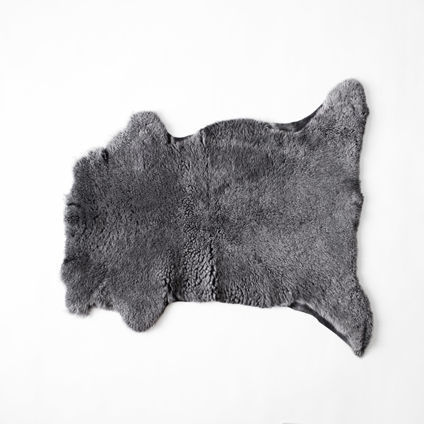 UK CURLY-DARK GREYラグ・画像