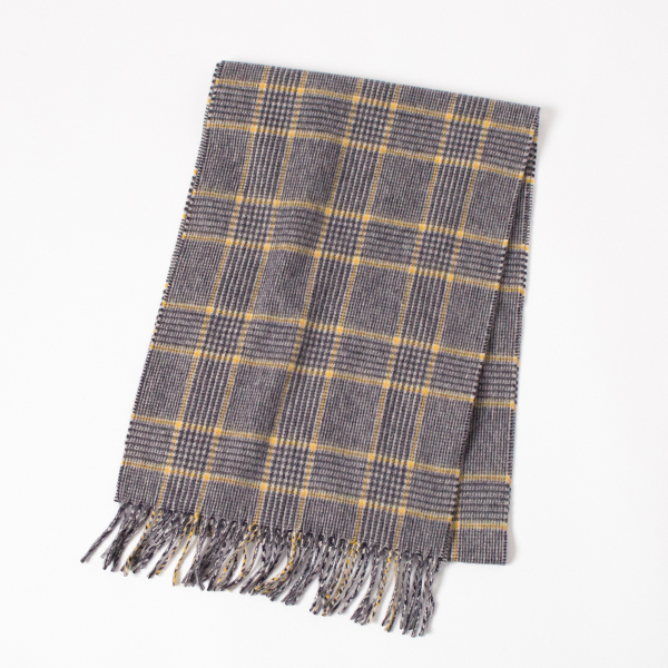 Glen checkカシミヤマフラ-・画像