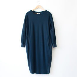 ネイビ-ドッキング シャツワンピ-ス・画像