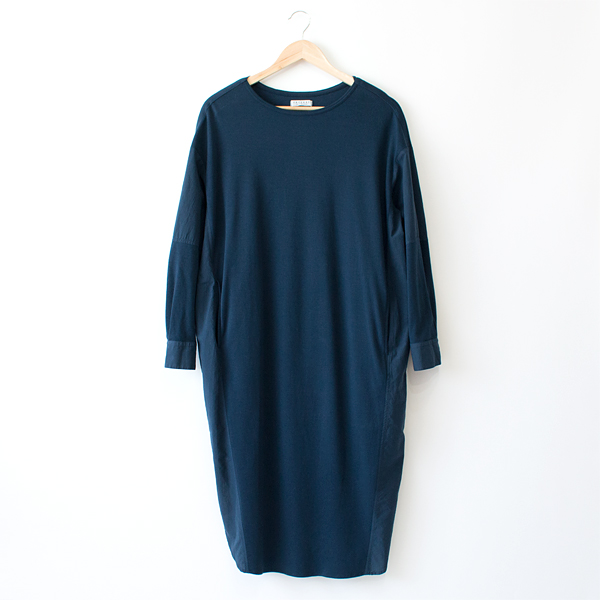 ネイビ-ドッキング シャツワンピ-ス・画像