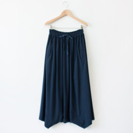 ネイビ-バンブ-コットン サルエルパンツ・画像