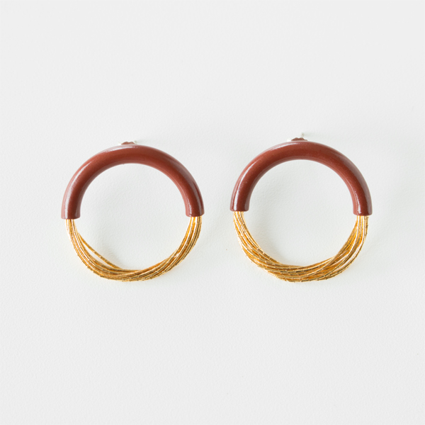 弁柄漆絲 tabane ピアス・画像