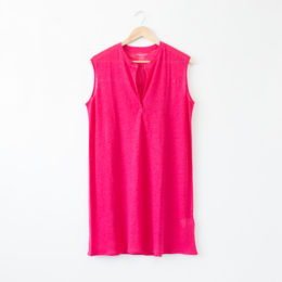 AZALE PINKリネン フレンチスリ-ブチュニック・画像