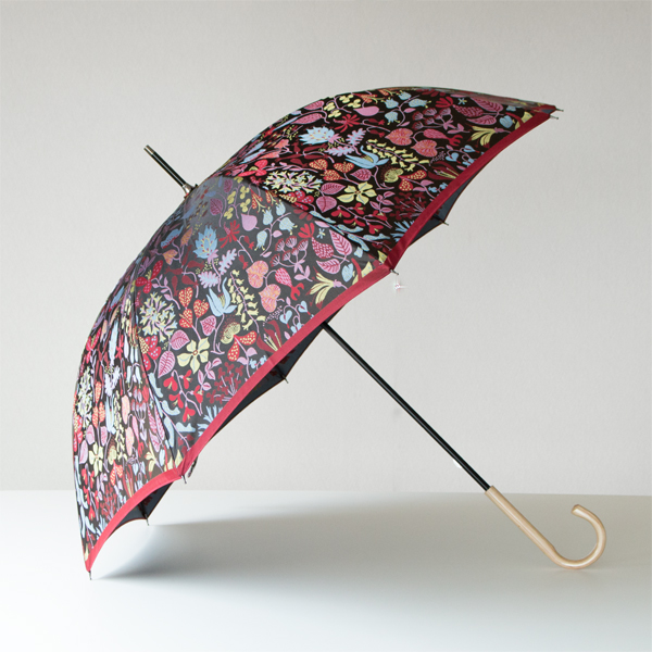 レッド晴雨兼用長傘 HERBARIUM・画像