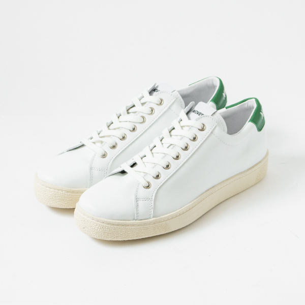41.0レザ-スニ-カ- ITOH CLASSIC WHITE-GREEN・画像