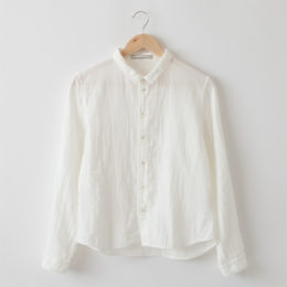 WHITE 2ス-ピマコットン二重ガ-ゼシャツ・画像