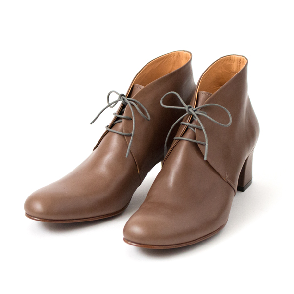 25.0【別注】chausser レ-スアップショ-トブ-ツ GY・画像