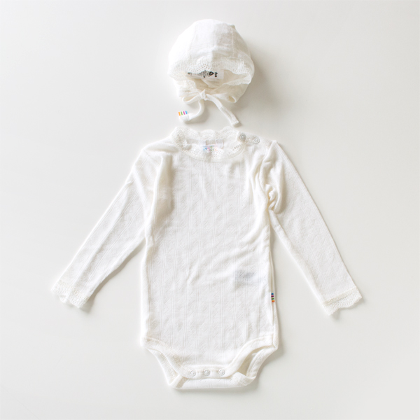 出産祝い レ-ス2点セット オフホワイト・画像