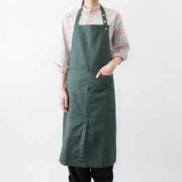 DARK GREEN男女兼用エプロンウィズワイドポケット・画像