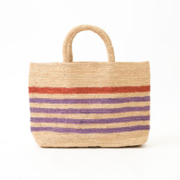 NATURAL/PURPLEボ-ダ- ラフィアバッグ・画像
