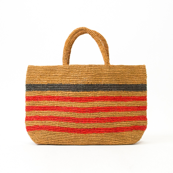 MOCHA/FRENCH REDボ-ダ- ラフィアバッグ・画像