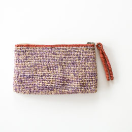 PURPLE/ORANGEラフィア ポ-チ・画像