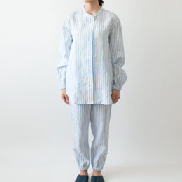 【別注】パジャマ ストライプ サックスブル-・画像