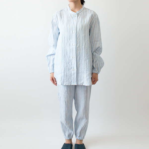 【別注】パジャマ ストライプ サックスブル-・画像