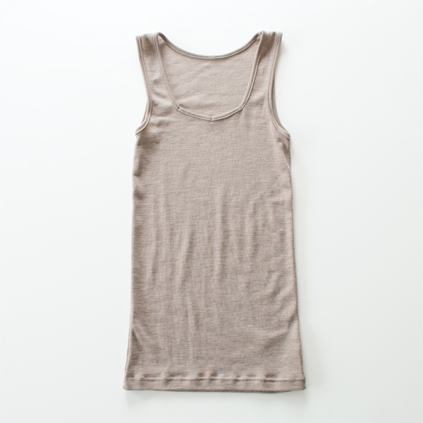 ウ-ルシルク キャメルメリノウ-ル タンクトップ・画像