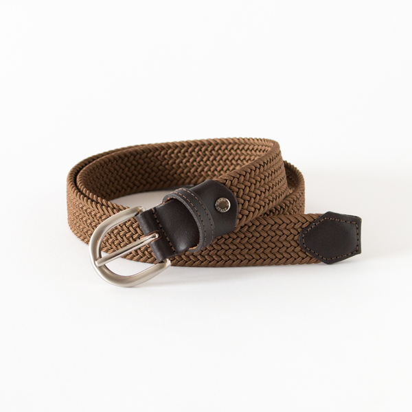 MOKA BROWNストレッチメッシュベルト 30mm プレ-ン・画像