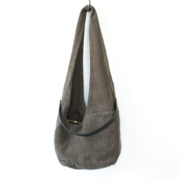 ARMY GREEN【別注】リネン レザ- ショルダ-バッグ GULUTO・画像