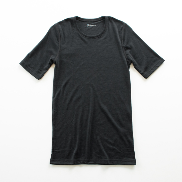 ブラックメンズ メリノウ-ル Tシャツ・画像