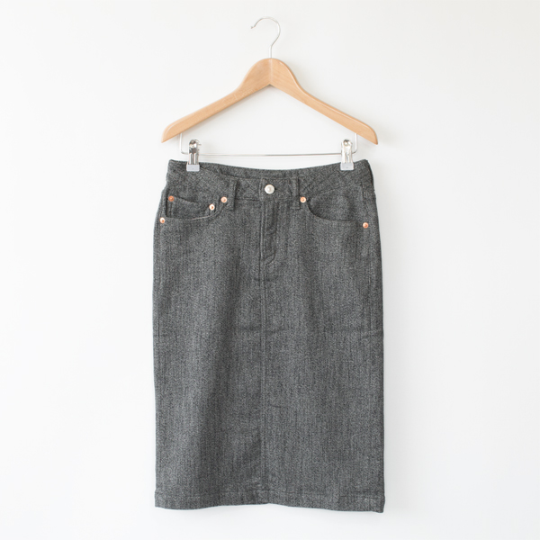 9【別注】RELAX DENIMスカ-ト CHARCOAL HEATHER・画像
