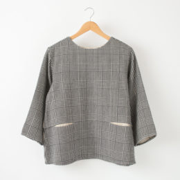 グレンチェックグレンチェックガ-ゼポケットプルオ-バ-・画像