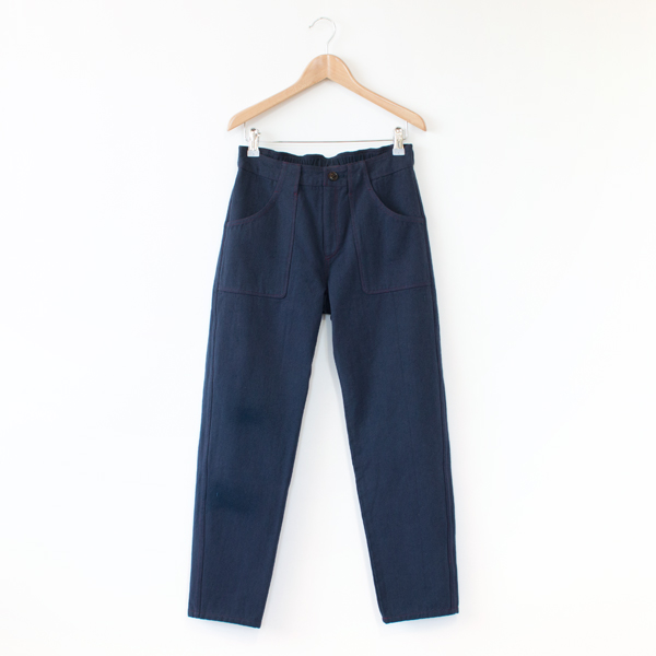 Lクロップドパンツ ネイビ-・画像